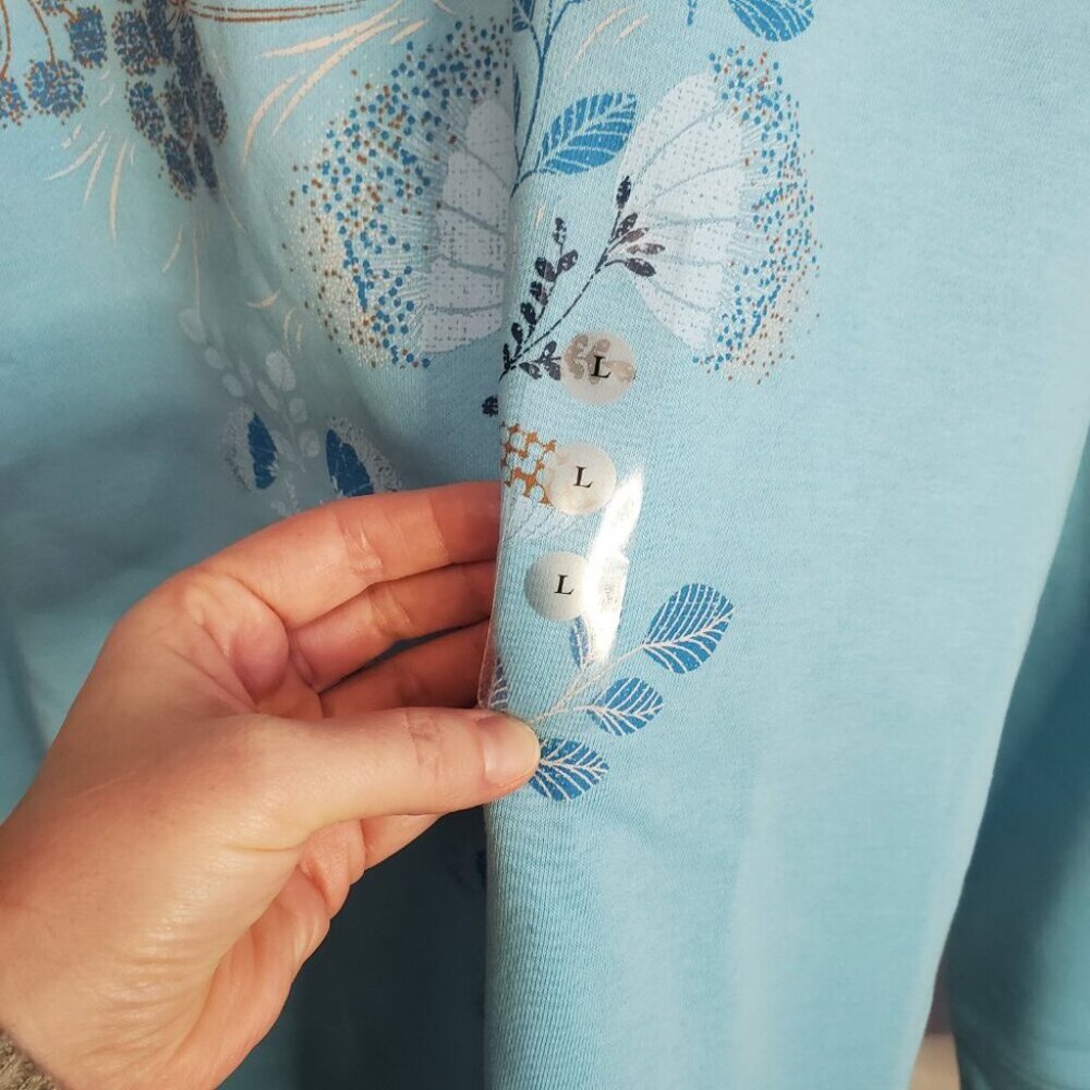 NORTHERN REFLECTIONS Women's Large NWT Floral Sweatshirt Crew Fleece Lined Blue - Picture 9 of 14